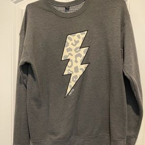 Leopard lightning bolt sweatshirt